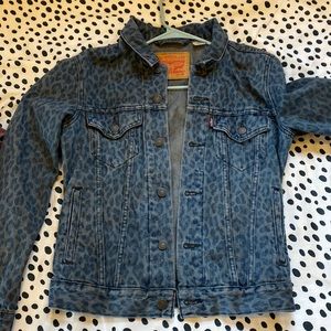 Levi denim leopard print jacket XS